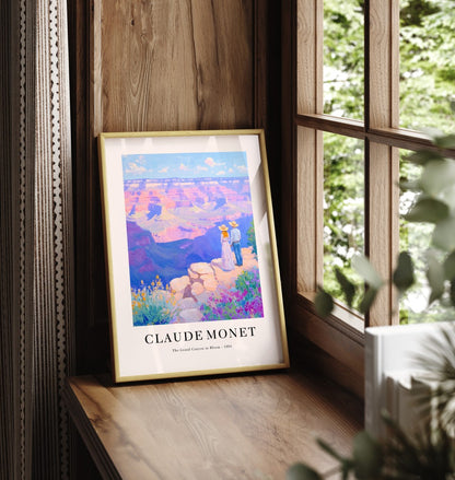 Framed Grand Canyon couple impressionist art print inspired by Monet