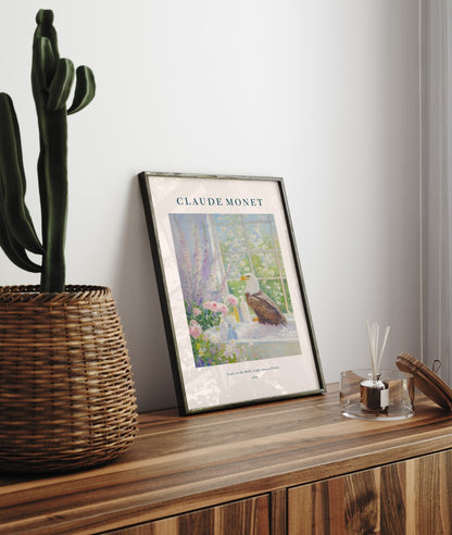 Patriotic Bald Eagle bathroom decor Monet art print